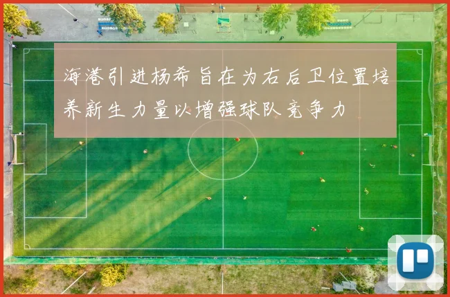 海港引进杨希旨在为右后卫位置培养新生力量以增强球队竞争力